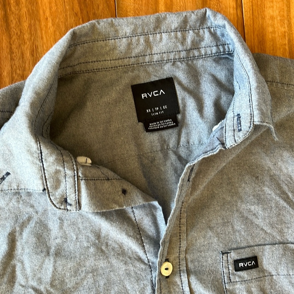 RVCA XS chambray men’s shirt.